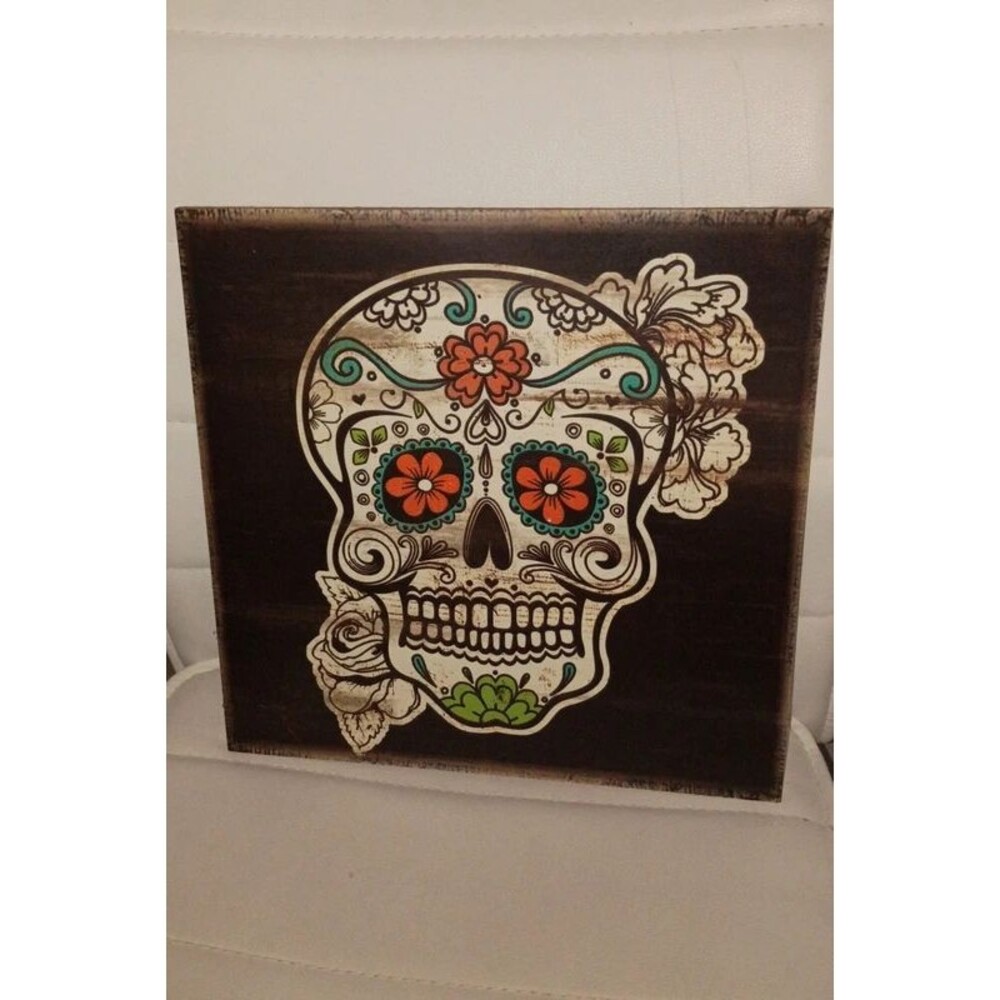 Día De Los Muertos Wooden Hanging Art